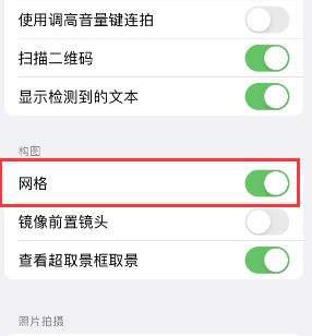 鹤城苹果手机维修网点分享iPhone如何开启九宫格构图功能 