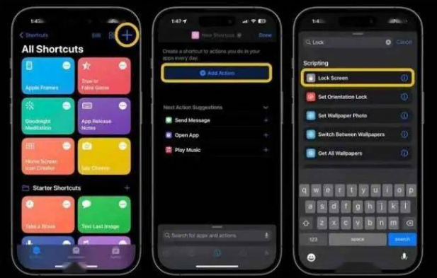 鹤城苹果14锁屏维修店分享iPhone14升级iOS16.4后如何创建锁屏快捷方式 