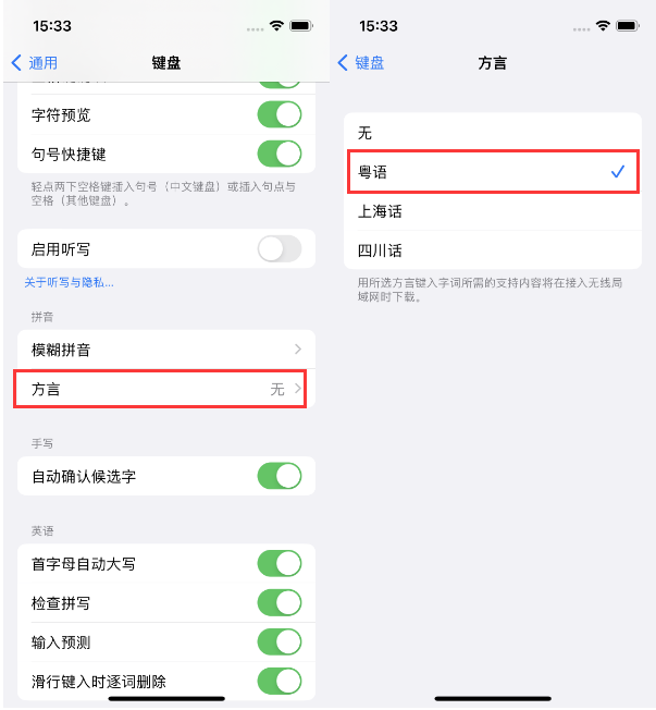 鹤城苹果14服务点分享iPhone 14plus设置键盘粤语方言的方法 